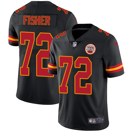 Nike Chiefs #72 Eric Fisher Black Men's Stitched NFL Limited Rush Jersey